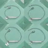 Pulseira de Letras DIY Infantil Simples Personalizada de Aço Inoxidável Uma Palavra Longa Curva Pulseira Ajustável Pulseira Atacado