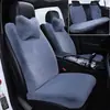 Cojín para Asiento de Coche Invierno Felpa de Conejo Lana Alfombrilla de Coche Asiento Individual Calefacción Cálida Antideslizante Cintura Pequeña Cojín para Asiento Trasero Pieza Única