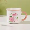 Taza de cerámica para niños vaso de agua para el hogar de pequeña capacidad con tapa aspecto bonito vaso de frutas regalo para actividad logo impreso
