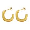Marca estilo francés estilo frío personalidad retro no se decoloran aretes en forma de C niñas no se decoloran aretes acero de titanio