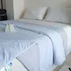 Fresco y Suave como la Seda, Nylon Clase A Hielo-Seda Colcha de Verano Enfriadora con Sensación Fresca, Colcha de Aire Acondicionado para Verano, Colcha Delgada Individual o Doble.