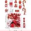 Nuevas bolas de Navidad de plástico transfronterizas, juego de 16 piezas, varias formas, decoración navideña, pequeños adornos para árbol de Navidad