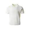 Camiseta tipo polo de punto con textura jacquard de color sólido y manga corta para hombre, estilo callejero europeo y americano de verano, tendencia, con solapa y cremallera