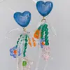 Pendientes Dulces de Color Contrastante Estilo Mori con Borla de Cuentas de Flores Pendientes de Dama Dulce Estilo Pastoral y Juvenil Pendientes Nuevos