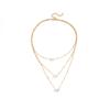 Colar feminino de camada dupla de borboleta diamante flash geométrico corpo único celebridade da internet simples corrente clavicular colar atacado