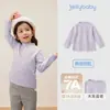 [Gola Alta de Madeira] Camiseta Básica Meia-Gola Infantil Roupa de Outono Camiseta de Manga Longa para Meninas Roupas Respiráveis para Bebê Criança Pequena Temporada de Outono