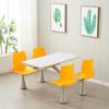 Fabricante Venta al por Mayor Comedor Mesa y Silla Combinación Todo-en-Uno Empleado Escolar Conjunto Comida Rápida Mesa y Silla Combinación Mesa Redonda Comercial