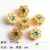 Aleación Dos Tonos Empalmado Incrustado Cuentas Espaciadoras Oro+Plata Ovni Cuentas Sueltas Pulsera de Cuatro Agujeros DIY Hecho a Mano con Pedrería Accesorios