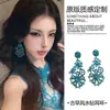 Vibras de lujo vintage~Pendientes largos florales con incrustaciones de diamantes que favorecen el rostro, pendientes lujosos y elegantes, pendientes más vendidos 2026