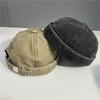 Boné de Proprietário Lavado Masculino Bonito Estilo Hong Kong Ins Tendência Estilo K Nova Moda Hip-Hop Sem Aba Retrô Boina Chapéu de Marinheiro