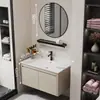 Nuevo Práctico Espacio Panal de Abeja Aluminio Gabinete de Baño Cerámica Integrado Lavabo Encimera de Lavabo Baño Apartamento Pequeño
