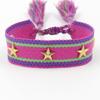Pulsera de Correa con Borla de Remache de Estrella de Cinco Puntas, Pulsera Tejida de Estilo Étnico Colorido, Accesorios Transfronterizos de Estilo Mixto Multicolor