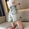 Shorts de Mezclilla Vintage Deshilachados y Rasgados para Mujer 2026 Verano Nuevos de Cintura Alta Adelgazantes Pierna Ancha Hot Pants Estilo Trendy Ins