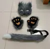 Suministro Transfronterizo Mascarilla Facial de Gato Mascarilla de Zorro Luminosa Estilo Japonés Hefeng Pintada a Mano Máscara de Baile de Halloween Femenina COS