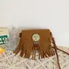 Moda de Verano 2026 Transfronteriza Bolso de Hombro con Borlas de Nicho Bolso Cruzado Elegante Bolso Cuadrado Pequeño de Gamuza