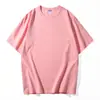 Camiseta Interior de Algodón Puro Pesado Color Sólido Holgada Cuello Redondo Manga Corta Unisex Casual Versátil Camiseta de Manga Corta Pesada