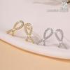 Aretes de Cruz de Circonita Microincrustada Nueva Tendencia Ins Femeninos Geométricos Elegantes con Sentido de Diseño de Celebridad de Internet Fábrica de Origen