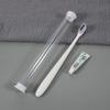 Fornecedor da Fábrica Escova de Dentes de Carvão de Bambu em Formato de Coração com Cerdas Macias + Pasta de Dente de 3g em Tubo Transparente de Plástico Flexível PVC, Portátil para Viagem