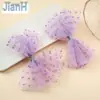 Malla de Flores de Puntos Lazo Japonés y Coreano Accesorios para el Cabello para Niños Accesorios para Bolsas de Ropa DIY