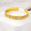 Nuevo Pulsera de Oro Arena Vietnamita, Tendencia Nacional, Flores Incrustadas de Diamantes, Pulsera Abierta, Joyería Moderna y Duradera