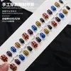 Parche de uña para llevar en la mano sentido avanzado ojo de gato degradado pedrería arte de uñas pieza de uña prefabricada ins uñas postizas de lujo ligero