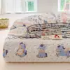 Sábana bajera de gasa de doble capa, pieza única, para uso doméstico, ropa de cama, protector de colchón, adecuado para dormitorios estudiantiles, tamaño individual, sábana y colcha antideslizantes