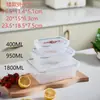 Juego de Cajas Rectangulares para Almacenamiento de Alimentos, Apilables, Contenedores de Almacenamiento Engrosados para Cocina Casera, Refrigerador, Contenedores para Frutas y Comidas, Loncheras Selladas