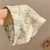 Faixa de Cabeça de Renda Verde Estilo Tian Xiwei para Crianças, Lenço Triangular Estilo Pastoral Princesa Baotou para Fotos de Férias na Praia