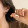 Pendientes de Plata 925 con Cierre de Mariposa Estilo Yadan Retro Lujo Ligero Temperamento Ojo de Tigre Maillard Estrella de Cuatro Puntas Dulces Frescos Versátiles
