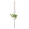 Cuerda de Algodón Tejida a Mano Estilo Bohemio Maceta para Plantas y Flores Cesta Colgante Bolsa de Red Cuerda para Colgar Colgante de Pared Cuerda para Colgar