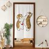 Cortina de Tecido para Porta de Casa de Gato Fofo, Cortina Divisória sem Furar, Cortina Decorativa Suspensa para Bloqueio de Cozinha Banheiro, Meio Shihua