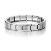 Pulsera de Acero Inoxidable Bloque Italiano Cruzado Pulsera Italiana Lisa Pulsera Elástica Simple Joyería al por Mayor