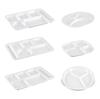 Plato de comedor de múltiples rejillas de seis rejillas de melamina de imitación de porcelana, plato de comida rápida escolar rectangular, vajilla comercial, plato de cantina de restaurante, adecuado