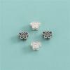 Plata Esterlina S925 Mini Cuentas Sueltas Cuentas Espaciadoras de Mariposa Accesorios DIY Hecho a Mano Pulsera de Cuerda Trenzada Materiales para Joyería con Cuentas