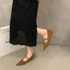 Zapatos de Mujer Chuyuji Mary Jane con Tacón Grueso y Punta Fina 2026 Nueva Colección Primavera Verano Francés Tacón Medio Ante Negro