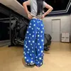 Pantalones largos casuales de estilo retro americano con estampado de estrellas, unisex, corte holgado, pierna ancha, hasta el suelo y adecuados para primavera y otoño