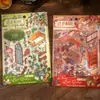 Adesivos de Cenário 3D Mr. Paper Série Casa com Luz Quente Adesivos de Cena de Casa Original Adesivos para Material de Diário
