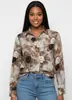 Alta Calidad Sitio Independiente de Amazon 2026 Primavera/Verano Nueva Moda Elegante Patrón Floral Camiseta de Manga Larga para Mujer