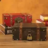 Caja de Almacenamiento Antigua de Madera Caja de Almacenamiento de Joyería Cosméticos de Escritorio Caja de Madera Caja de Accesorios para Manualidades Caja de Tesoros de Juguetes