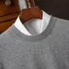 Nuevo Suéter Casual de Cachemira 100% para Hombre Otoño/Invierno, Color Sólido Versátil Cuello Redondo Cálido Tejido de Lana Básico