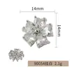 Botones de Zirconia Microincrustada con Forma de Copo de Nieve, Accesorios de Ropa de Lujo Ligero, Chaquetas de Mujer, Cárdigans, Suéteres, Botones de Cristal Chapados en Cobre