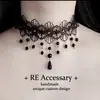 Estilo Gótico Lolita Oscura Encaje Cruz Punk Disco Cadena para Clavícula Gargantilla Correa para el Cuello Collar para Mujeres