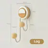 Gancho de Doble Bola con Ventosa de Succión al Vacío con Textura de Madera para Uso Doméstico, Gancho Adhesivo Fuerte de Carga sin Taladro, Colgador de Puerta de Baño sin Rastro