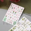 Beleza Total Transfronteiriça Novos Adesivos de Nail Art Primavera Fresca Floral Xadrez Francês Tulipa Adesivos