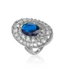 Nuevo Set de Joyas de Lujo de Piedras Preciosas de Colores Transfronterizo de Amazon con Collar Incrustado de Circonita, Anillo y Pendientes de Diseño Exagerado de Lujo