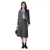 Novo Conjunto de Terno Feminino para Primavera, Outono e Inverno, Comércio Exterior Transfronteiriço, Atacado, Estilo Universitário, Traje Profissional para Qualificação de Professor e Exame de Graduação