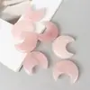 Cristal natural no poroso con tallas de estrella, luna y corazón, adornos decorativos de cristal rosa, accesorios para joyería DIY