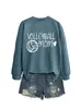 Mamá de Voleibol Amazon Ebay Estación Independiente Moda Versátil Deportes Sudadera para Mujer Otoño e Invierno Camiseta Interior