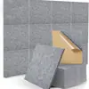 Suministro transfronterizo de paneles cuadrados de fieltro de 12 piezas, paneles acústicos de fibra de poliéster, pegatinas de pared de rejilla autoadhesivas, paneles decorativos