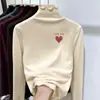 Nuevo Top Térmico de Forro Polar para Niñas con Cuello Medio Alto Estilo Otoño/Invierno para Niños Medianos a Grandes Versátil Casual Cálido Top con Adorno en la Oreja